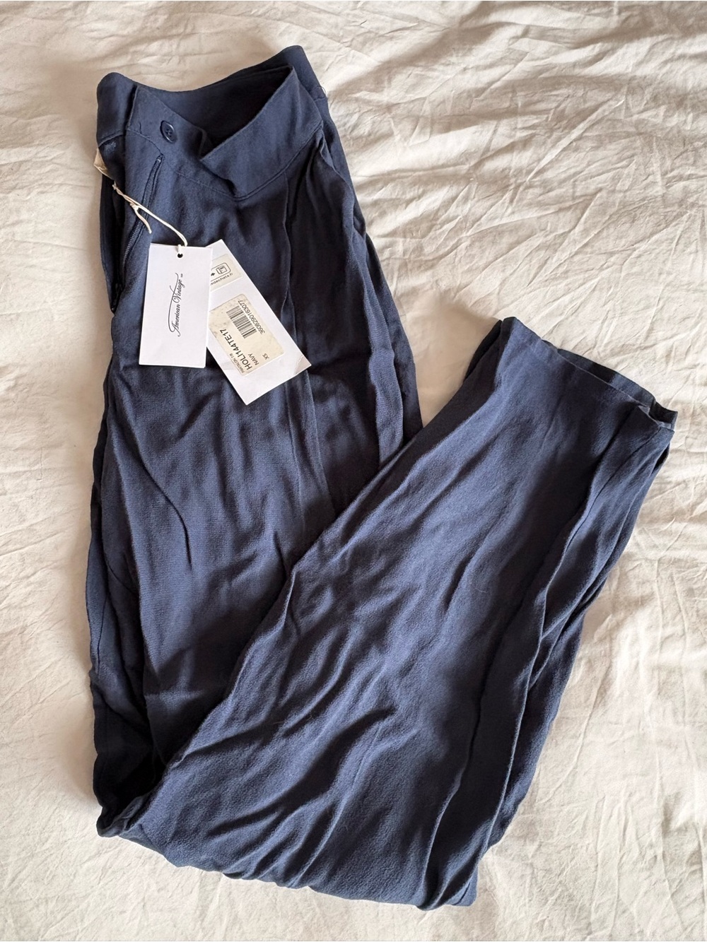 Navy Blue Lightweight pant wide leg with Tags
